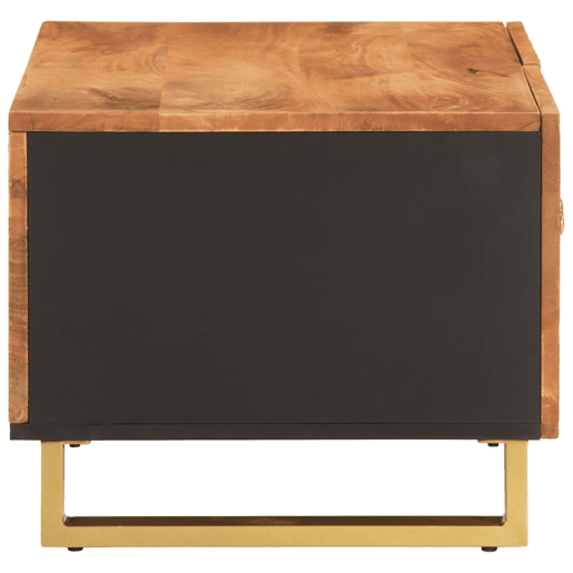 Mesa de Centro, Mesa baixa, 80x50x40 cm mangueira maciça castanho e preto