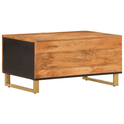 Mesa de Centro, Mesa baixa, 80x50x40 cm mangueira maciça castanho e preto