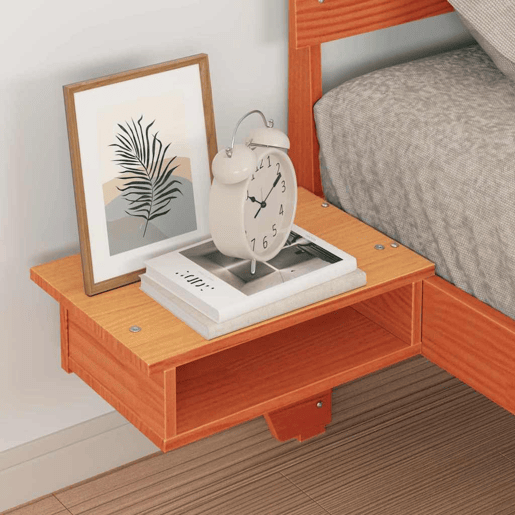 Estrutura de cama de solteiro moderno com cabeceira - Marrom Cera 75 x 190 cm Estrutura de cama de solteiro moderno com cabeceira - Marrom Cera 75 x 190 cm