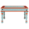 Mesa de Centro, Mesa baixa, pintada à mão mangueira maciça azul
