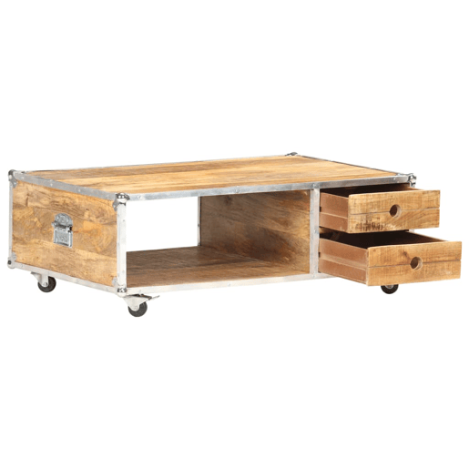 Mesa de Centro, Mesa baixa, 89x59x33 cm madeira de mangueira áspera maciça Mesa de Centro, Mesa baixa, 89x59x33 cm madeira de mangueira áspera maciça