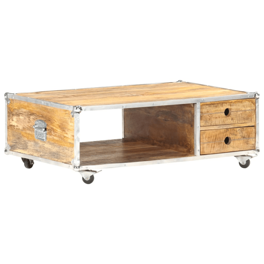 Mesa de Centro, Mesa baixa, 89x59x33 cm madeira de mangueira áspera maciça Mesa de Centro, Mesa baixa, 89x59x33 cm madeira de mangueira áspera maciça