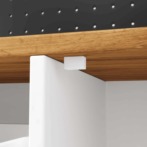 Armário alto para sala 145x24x171 cm - com LED e prateleiras tipo painel perfurado - Branco Armário alto para sala 145x24x171 cm - com LED e prateleiras tipo painel perfurado - Branco