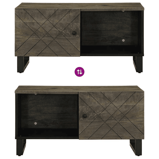 Mesa de Centro, Mesa baixa, 80x50x40 cm madeira de mangueira maciça preto Mesa de Centro, Mesa baixa, 80x50x40 cm madeira de mangueira maciça preto