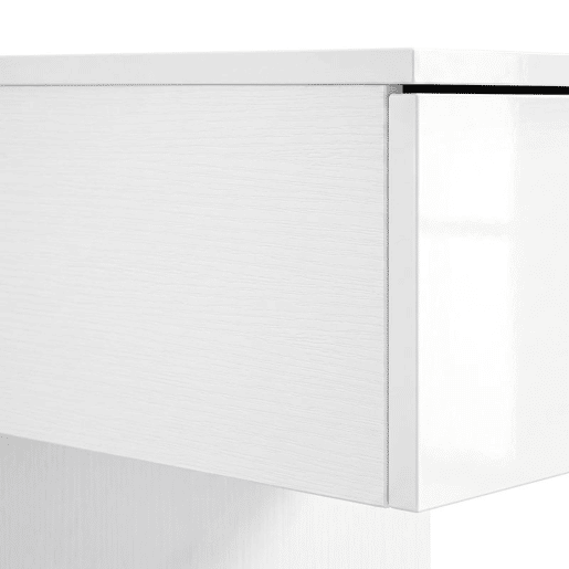 Conjunto de 2 Mesas de Cabeceira Suspensas HOMCOM, Mesa de Cabeceira Moderna com Gaveta de Armazenamento, Mesa Lateral para Quarto, Branco Alto Brilho