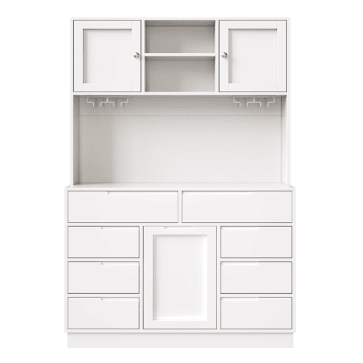 Armário alto moderno 120×40×183,5 cm - LED, 8 gavetas, USB, prateleiras ajustáveis - Branco Armário alto moderno 120×40×183,5 cm - LED, 8 gavetas, USB, prateleiras ajustáveis - Branco