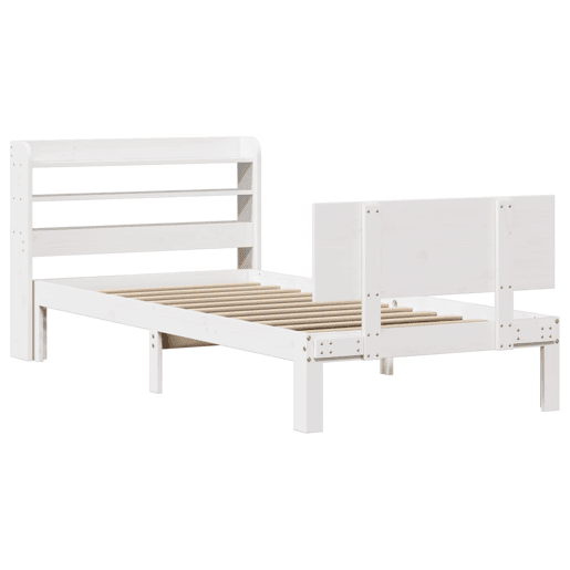 Estrutura De Cama Dupla c cabeceira - 100x200 cm branco Estrutura De Cama Dupla c cabeceira - 100x200 cm branco