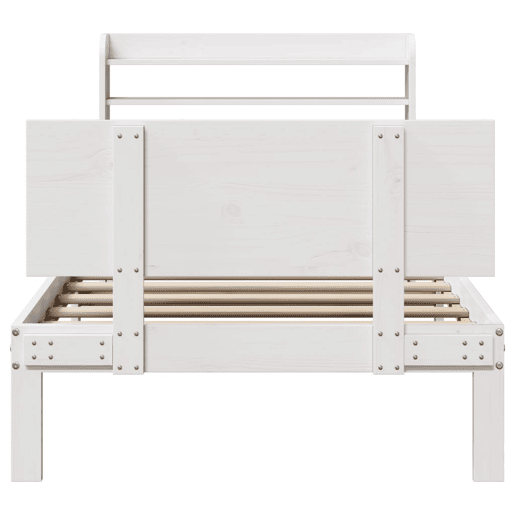 Estrutura De Cama Dupla c cabeceira - 100x200 cm branco Estrutura De Cama Dupla c cabeceira - 100x200 cm branco