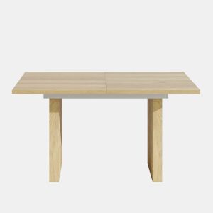 Mesa de jantar extensível 140200 x 90 cm - para 6-8 pessoas, tampo retangular, tampo reforçado, estilo simples - cor carvalho
