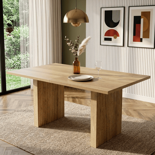 Mesa de jantar extensÃvel 140200 x 90 cm - para 6-8 pessoas, tampo retangular, tampo reforçado, estilo simples - cor carvalho Mesa de jantar extensÃvel 140200 x 90 cm - para 6-8 pessoas, tampo retangular, tampo reforçado, estilo simples - cor carvalho