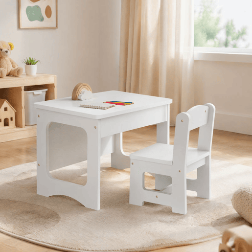 AIYAPLAY Mesa Infantil com Cadeira, Tampo Reversível, Mesa e Cadeira Infantil com Lousa para Desenho, para Crianças dos 3 aos 6 Anos, para Estudo, Jardim de Infância, Escolas, Branco AIYAPLAY Mesa Infantil com Cadeira, Tampo Reversível, Mesa e Cadeira Infantil com Lousa para Desenho, para Crianças dos 3 aos 6 Anos, para Estudo, Jardim de Infância, Escolas, Branco