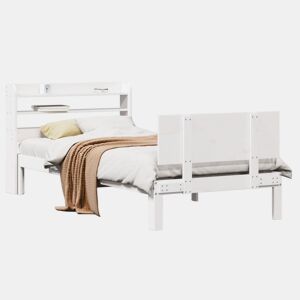 Estrutura de cama de solteiro para adultos c cabeceira 90x200 cm branco