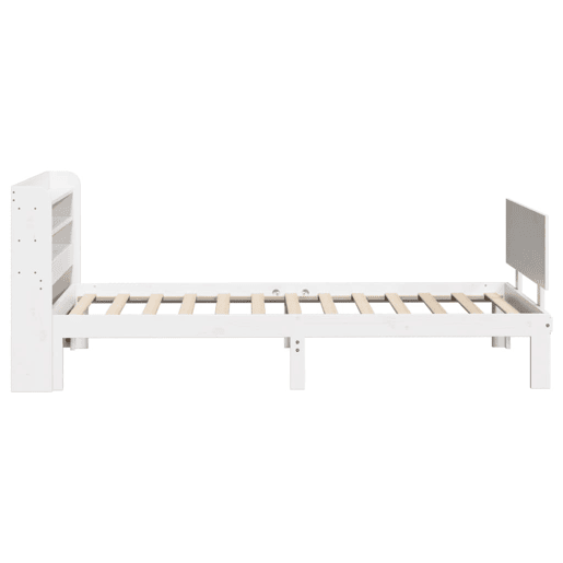 Estrutura de cama de solteiro para adultos c cabeceira 90x200 cm branco Estrutura de cama de solteiro para adultos c cabeceira 90x200 cm branco