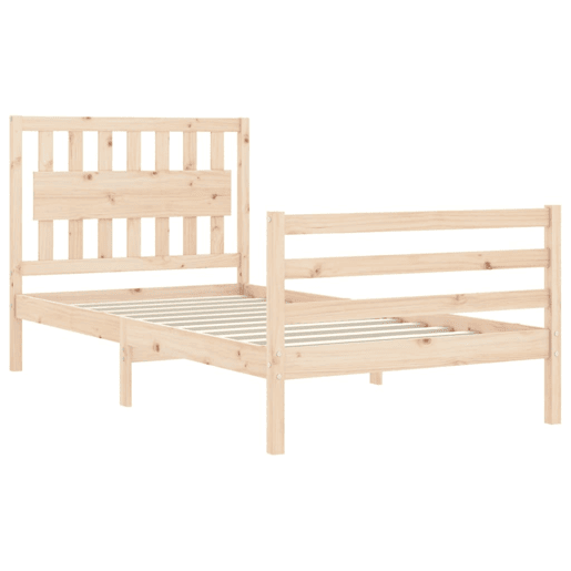 Estrutura de cama de solteiro para adultos com cabeceira 100x200 cm madeira maciça Estrutura de cama de solteiro para adultos com cabeceira 100x200 cm madeira maciça