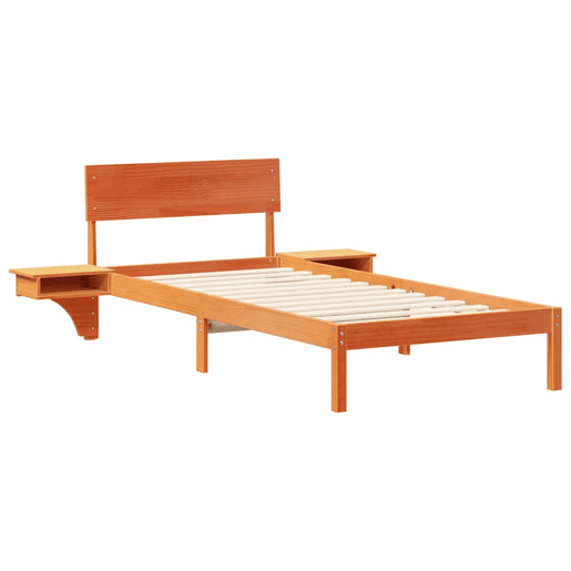 Estrutura de cama de solteiro para adultos com Cabeceira - Marrom Cera 100 x 200 cm Estrutura de cama de solteiro para adultos com Cabeceira - Marrom Cera 100 x 200 cm