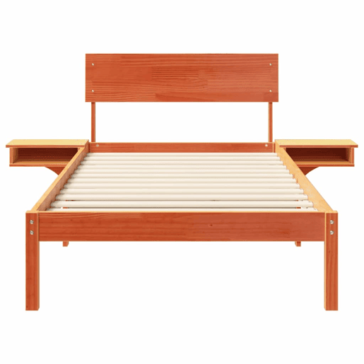 Estrutura de cama de solteiro para adultos com Cabeceira - Marrom Cera 100 x 200 cm Estrutura de cama de solteiro para adultos com Cabeceira - Marrom Cera 100 x 200 cm