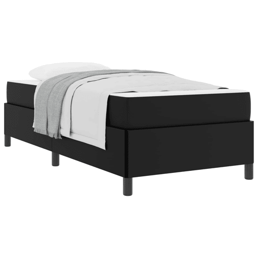 Estrutura de cama de solteiro para adultos com colchão Preto 90 x 190 cm tecido