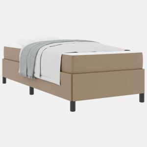 Estrutura de cama de solteiro para adultos com colchão Cappuccino 90 x 200 cm tecido