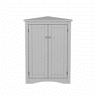 Armário de canto para casa de banho 61,5 x 80 cm - 2 portas triangulares, 3 prateleiras, MDF de alta qualidade com acabamento lacado, design economizador de espaço para casa de banho, cozinha e sala de estar - Cinza