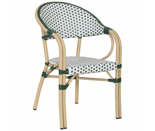 Silla de ratán sintético verde 56x60x85cm