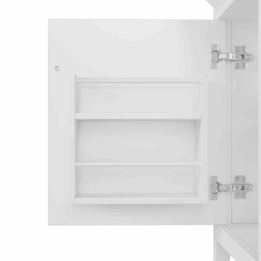 Móvel de casa de banho 76 x 46 x 90 cm - 4 gavetas silenciosas, porta com prateleiras, lavatório de cerâmica integrado, puxadores pretos - Branco
