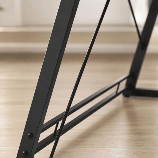 HOMCOM Secretária de Canto com Tomadas Mesa em Forma de L 128x128 cm com Suporte para Monitor Gancho para Auscultadores e Suporte para Copos Mesa de Computador para Escritório Casa, Preta HOMCOM Secretária de Canto com Tomadas Mesa em Forma de L 128x128 cm com Suporte para Monitor Gancho para Auscultadores e Suporte para Copos Mesa de Computador para Escritório Casa, Preta
