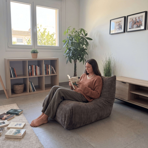 Puff Cloud com enchimento incluído para adultos, cinza escuro