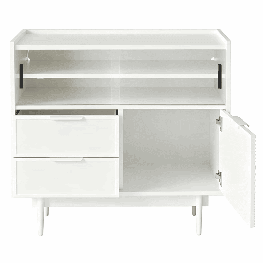 Armário de casa de banho de 80 cm - com faixa de luz, porta de vidro - branco