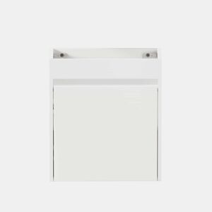 Móvel de casa de banho de 46 cm - amplo espaço de arrumação com 1 porta com fecho suave - branco
