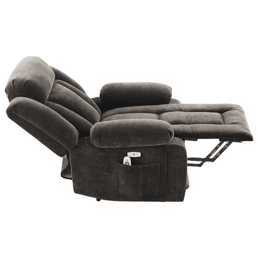 Poltrona de massagem elétrica 95x94x107cm - reclinável com aquecimento e função elevadora - cinza