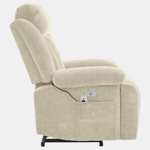Poltrona de massagem 95x94x107cm - Elétrica, 8 pontos, aquecimento, reclinável, USB - Castanha