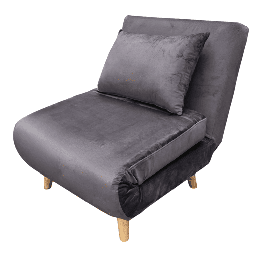Sofá-cama Nordic Lite, poltrona conversível com abertura Click-Clack, cinza escuro