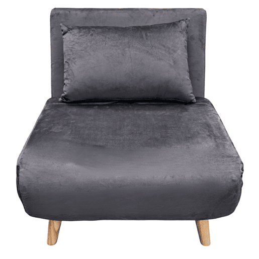 Sofá-cama Nordic Lite, poltrona conversível com abertura Click-Clack, cinza escuro