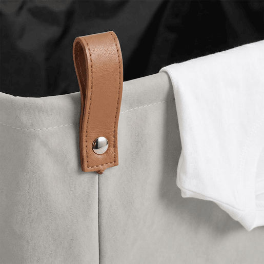 HOMCOM Cesto de Roupa Suja com Tampa e Rodas, 50L, Cesto Dobrável com Saco com Cordão Removível e Lavável, para Lavandaria, Quarto e Casa de Banho, 40x30x65 cm, Cinzento