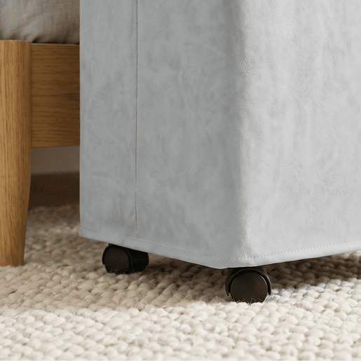 HOMCOM Cesto de Roupa Suja com Tampa e Rodas, 50L, Cesto Dobrável com Saco com Cordão Removível e Lavável, para Lavandaria, Quarto e Casa de Banho, 40x30x65 cm, Cinzento