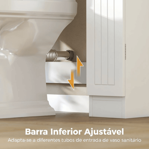 HOMCOM Móvel sobre Sanita Armário sobre Sanita Móvel de Casa de Banho com 2 Armários Laterais Gaveta Basculante Suportes para Papel Prateleiras Ajustáveis para Lavandarias Espaços Pequenos 88x18x98 cm Branco