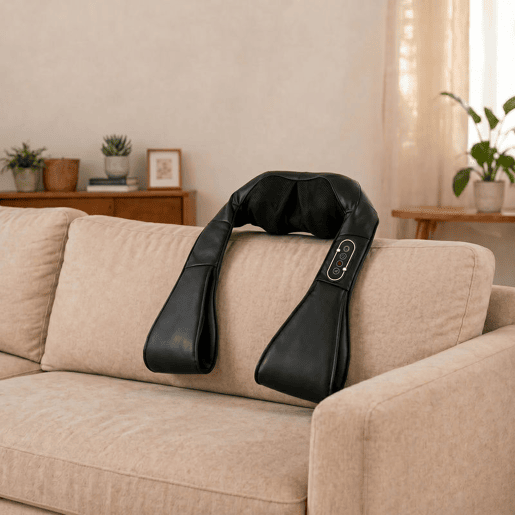 HOMCOM Massageador Cervical e de Costas com Calor e 8 Nós Shiatsu 3 Intensidades de Amassamento 3D Massageador de Pescoço e Ombros para Alívio da Fadiga Muscular em Casa, Escritório e Automóvel