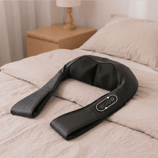 HOMCOM Massageador Cervical e de Costas com Calor e 8 Nós Shiatsu 3 Intensidades de Amassamento 3D Massageador de Pescoço e Ombros para Alívio da Fadiga Muscular em Casa, Escritório e Automóvel