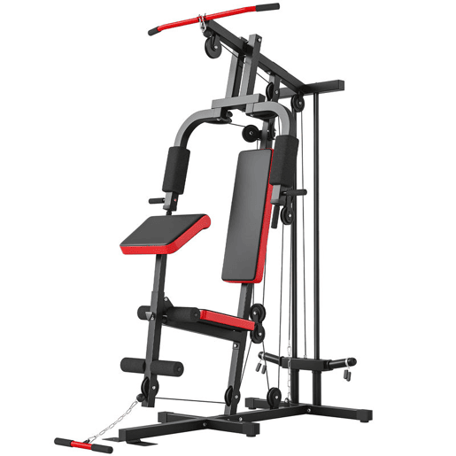 SPORTNOW Multiestação de Musculação, Máquina com Polia Alta e Baixa, Press de Peito, Curl de Pernas e Bíceps, Borboleta, Compatível com Discos 25 e 50 mm, Suporta até 120 kg para Ginásio em Casa