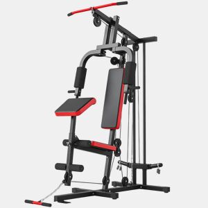 SPORTNOW Multiestação de Musculação, Máquina com Polia Alta e Baixa, Press de Peito, Curl de Pernas e Bíceps, Borboleta, Compatível com Discos 25 e 50 mm, Suporta até 120 kg para Ginásio em Casa