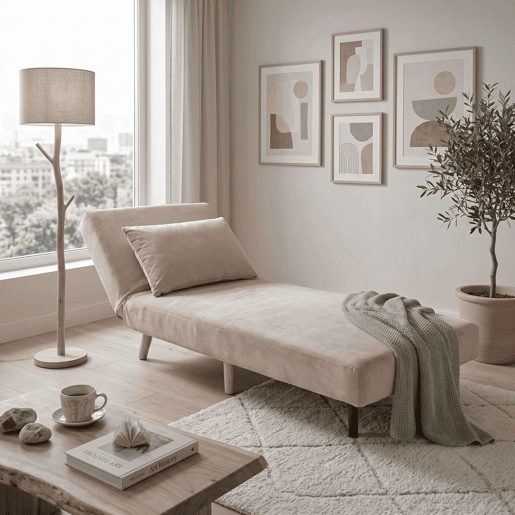 Sofá-cama Nordic Lite, poltrona conversível com abertura Click-Clack, bege Sofá-cama Nordic Lite, poltrona conversível com abertura Click-Clack, bege