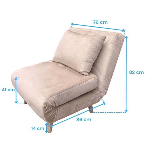Sofá-cama Nordic Lite, poltrona conversível com abertura Click-Clack, bege Sofá-cama Nordic Lite, poltrona conversível com abertura Click-Clack, bege