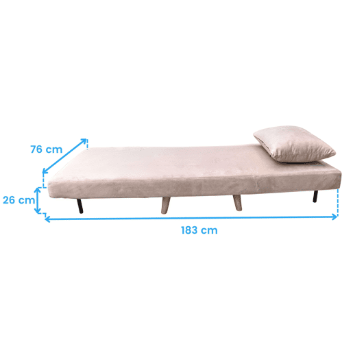 Sofá-cama Nordic Lite, poltrona conversível com abertura Click-Clack, bege Sofá-cama Nordic Lite, poltrona conversível com abertura Click-Clack, bege