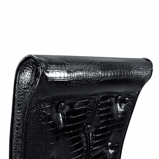 Cadeira de jantar para 2 pessoas - Vintage acolchoada em pele de crocodilo com fivela de cristal - Preto