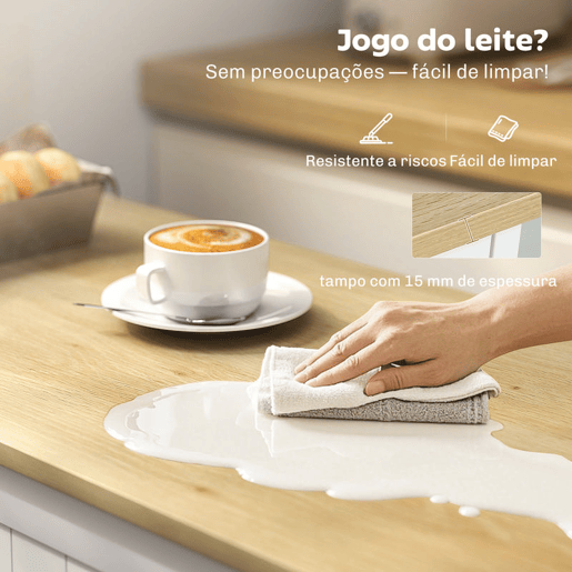 HOMCOM Aparador de Cozinha Armário de Cozinha com 3 Prateleiras com Porta 1 Gaveta Prateleiras Ajustáveis Aparador para Sala de Jantar 105x40x83 cm Branco