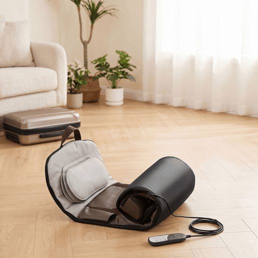 HOMCOM Colchão de Massagem Corporal com Calor e Controlo Remoto Almofada de Massagem Dobrável Ideal para Relaxamento em Casa 120x52x9 cm Castanho e Branco HOMCOM Colchão de Massagem Corporal com Calor e Controlo Remoto Almofada de Massagem Dobrável Ideal para Relaxamento em Casa 120x52x9 cm Castanho e Branco