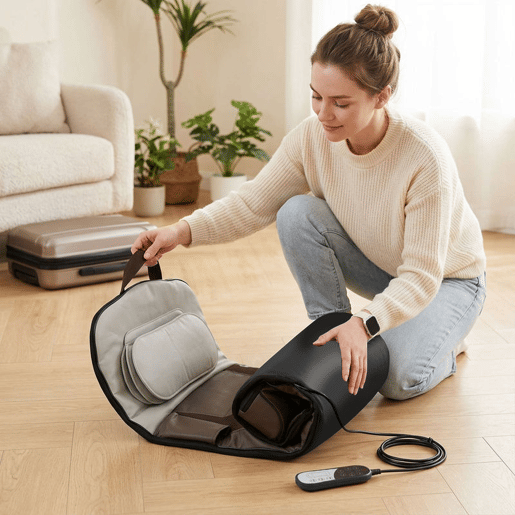HOMCOM Colchão de Massagem Corporal com Calor e Controlo Remoto Almofada de Massagem Dobrável Ideal para Relaxamento em Casa 120x52x9 cm Castanho e Branco HOMCOM Colchão de Massagem Corporal com Calor e Controlo Remoto Almofada de Massagem Dobrável Ideal para Relaxamento em Casa 120x52x9 cm Castanho e Branco