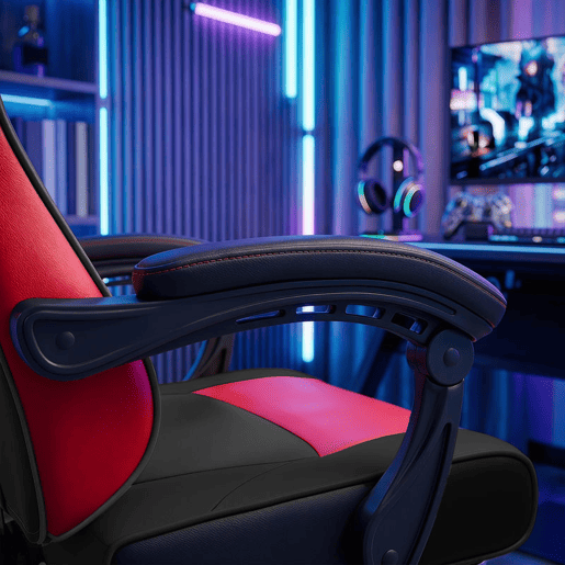 HOMCOM Cadeira Gaming Ergonómica, Cadeira Gamer com Massagem Lombar Vibratória, Reclinável 155°, Altura Ajustável, Apoio de Cabeça e Apoio para os Pés Retrátil, para Escritório, Estudo, Vermelho