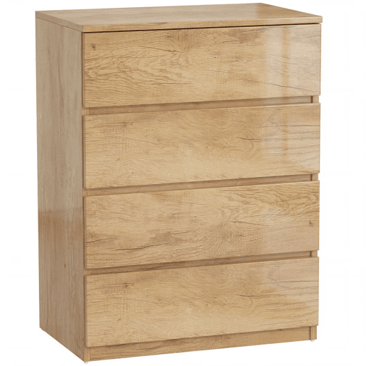 HOMCOM Cómoda de 4 Gavetas Cómoda Moderna para Quarto Design sem Puxadores Gaveteiro para Sala de Estar Sala de Jantar Entrada 60x40x80 cm Madeira HOMCOM Cómoda de 4 Gavetas Cómoda Moderna para Quarto Design sem Puxadores Gaveteiro para Sala de Estar Sala de Jantar Entrada 60x40x80 cm Madeira