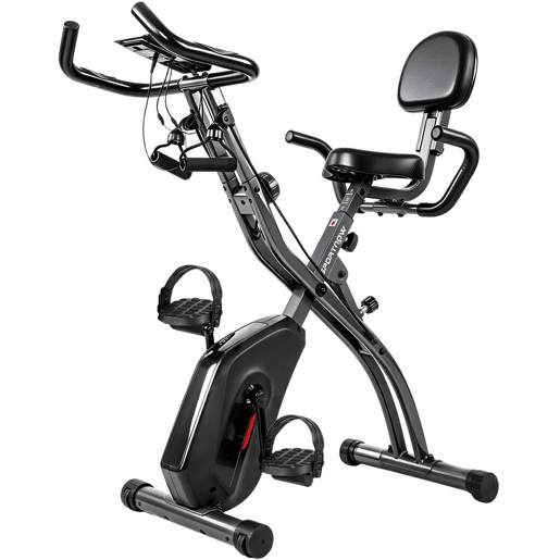SPORTNOW Bicicleta Estática Dobrável 3 em 1 com Encosto e 8 Níveis de Resistência Magnética, Ajustável com Bluetooth, Monitor LCD, Volante, Bandas, Sensor de Pulso e Suporte para Telemóvel u2013 Preto SPORTNOW Bicicleta Estática Dobrável 3 em 1 com Encosto e 8 Níveis de Resistência Magnética, Ajustável com Bluetooth, Monitor LCD, Volante, Bandas, Sensor de Pulso e Suporte para Telemóvel u2013 Preto